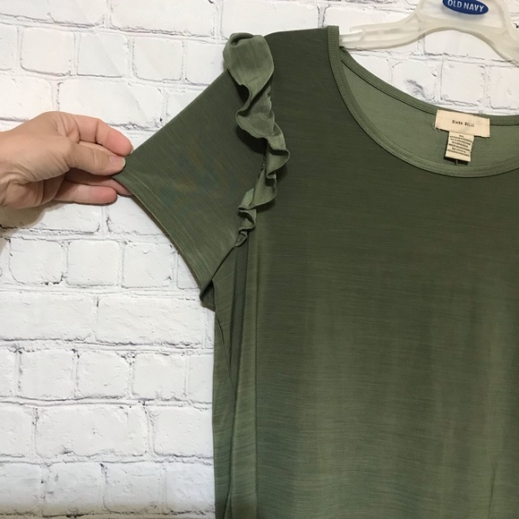 *CLEARANCE* Olive Ruffle Top - Picture 5 of 7
